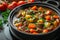 Warm and wholesome Delicious beef and vegetable stew simmering