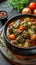 Warm and wholesome Delicious beef and vegetable stew simmering