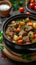 Warm and wholesome Delicious beef and vegetable stew simmering