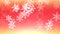 A warm winter wonderland red and yellow background with falling snowflakes