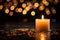 Warmth and thanks Aromatic candle, bokeh, and dark background ensemble