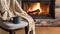 Warmth of Winter: Tea, Blanket, and Hearth