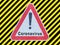 Warn Sign Coronavirus Alarm Symbol background in german