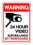 Warning 24 Hour Video Surveillance No Trespassing Symbol Sign, Vector Illustration, Isolate On White Background Label .EPS10