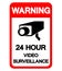 Warning 24 Hour Video Surveillance Symbol Sign, Vector Illustration, Isolate On White Background Label .EPS10