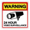 Warning 24 Hour Video Surveillance Symbol Sign, Vector Illustration, Isolate On White Background Label. EPS10