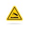 Warning acid sign. Triangle yellow chemistry sticker.