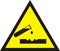Warning acid sign. Triangle yellow chemistry sticker. Test tube