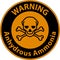 Warning Anhydrous Ammonia Sign On White Background