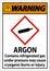 Warning Argon GHS Sign On White Background