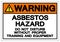 Warning Asbestos Hazard Do Not Disturb Without Proper Training And Equipment Symbol Sign, Vector Illustration, Isolated On White