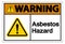 Warning Asbestos Hazard Symbol Sign On White Background