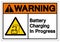 Warning Battery Charging In Progress Symbol Sign, Vector Illustration, Isolate On White Background Label. EPS10