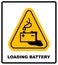 Warning battery charging sign