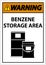 Warning Benzene Storage Area Sign On White Background