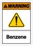 Warning Benzene Symbol Sign On White Background