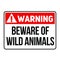 Warning Beware of wild animals warning sign