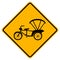 Warning Bicycle Or Tricycle Traffic Road Yellow  Sign, Vector Illustration, Isolate White Background Label. EPS10