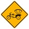 Warning Bicycle Or Tricycle Traffic Road Yellow Symbol Sign Isolate on White Background,Vector Illustration EPS.10