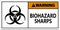 Warning Biohazard Label, Biohazard Sharps