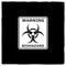 Warning Biohazard sign, icon or logo on dark background