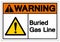 Warning Buried Gas Line Symbol Sign , Vector Illustration, Isolate On White Background Label. EPS10