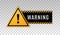 Warning caution board to attract attention. Exclamation mark. Danger sign. Triangle frame. Precaution message on banner. Alert ico