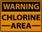 Warning Chlorine Area Sign On White Background