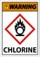 Warning Chlorine Oxidizer GHS Sign On White Background