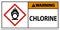 Warning Chlorine Oxidizer GHS Sign On White Background