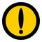 Warning Circle Raster Icon Illustration