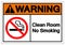 Warning Clean Room No Smoking Symbol Sign, Vector Illustration, Isolate On White Background Label. EPS10