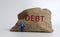 A warning concept about the risk of increasing debt.