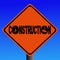 Warning construction sign