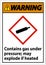 Warning Contains Gas Under Pressure GHS Sign On White Background