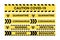 Warning coronavirus quarantine yellow and black striped tapes isolated on white background. Vector seamless design