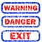 Warning, danger, and exit stamp