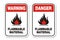 Warning and danger flammable material signs