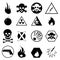 Warning And Danger Icons Set