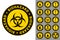 Warning and Danger. Round Icons. Set of Road and Safety Signs. Vector Labels