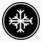 Warning and danger sign of snow attention symbol black circle