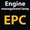 Warning dashboard light EPC. DTC code engine management lamp.