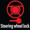 Warning dashboard lights and sign. Steering wheel lock - immobiliser. DTC code sign. Icon vector illustration. Red colour