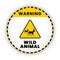 Warning of dear wild animals of road sign crossing on yellow background. vector banner for warning