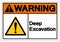 Warning Deep Excavation Symbol Sign, Vector Illustration, Isolate On White Background Label. EPS10