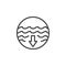 Warning deep water line icon