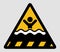 Warning deep water symbol concept. Hazard-warning sign indicating a sharp drop into a river, canal, pool, dock, lake or harbour.