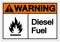 Warning Diesel Fuel Symbol Sign, Vector Illustration, Isolate On White Background Label. EPS10