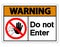 Warning Do Not Enter Symbol Sign on white background,Vector Illustration