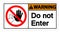 Warning Do Not Enter Symbol Sign on white background,Vector Illustration